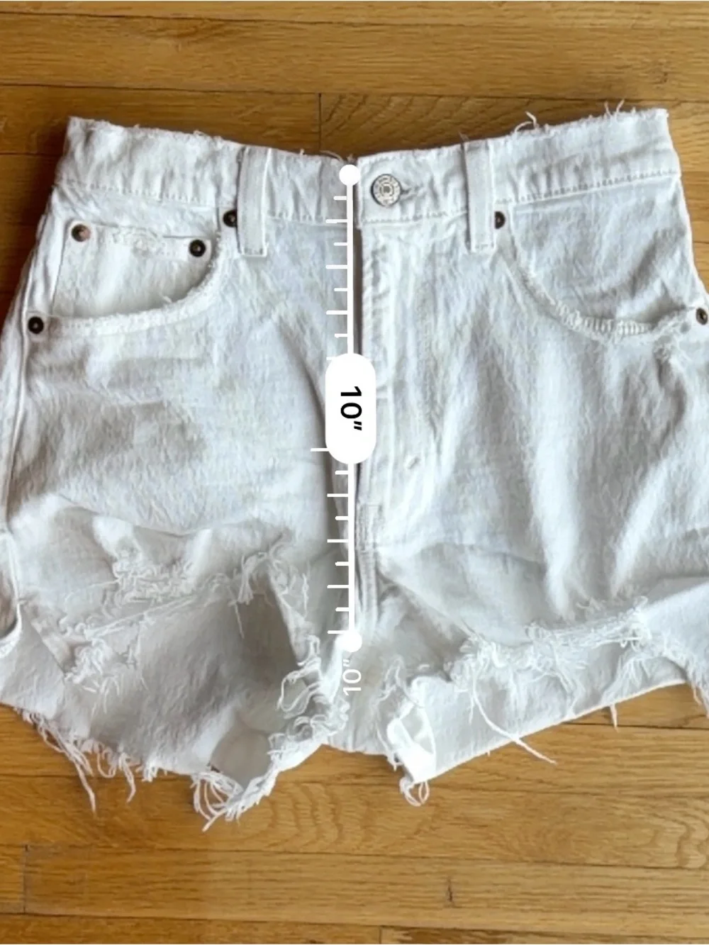 Abercrombie & Fitch White Distressed Denim Cutoff Shorts Highrise Casual Beach